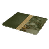 Planche À Découper Bloc de couleur moderne Marbre vert olive feuille  (Coin)