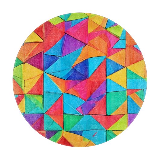 Planche À Découper Blocs de couleurs géométriques vibreux (Devant)
