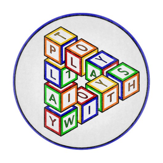 Planche À Découper Blocs de jouets rouge bleu jaune vert (Devant)