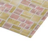 Planche À Découper Blocs roses de feuille d'or d'or à la mode (Coin)