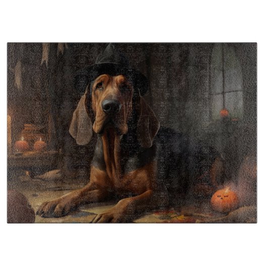 Planche À Découper Bloodhound Citrouilles Halloween effrayant (Devant)