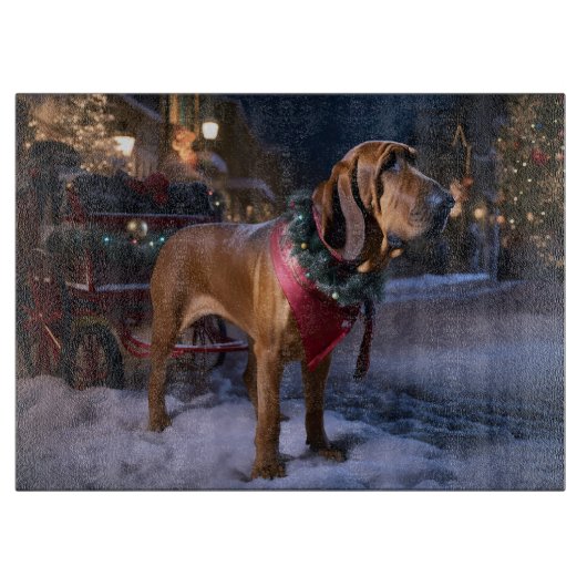 Planche À Découper Bloodhound Noël Saison Festive (Devant)