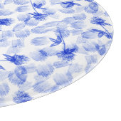 Planche À Découper Blue And White Floral Paint Brush Strokes (Coin)