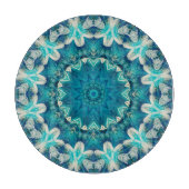 Planche À Découper Blue Aqua Mandala Rosette Retro Hippie (Devant)