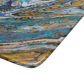 Planche À Découper Blue Beach, Rivière eau et pierres Art abstrait (Coin)