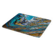 Planche À Découper Blue Beach, Rivière eau et pierres Art abstrait (Coin)