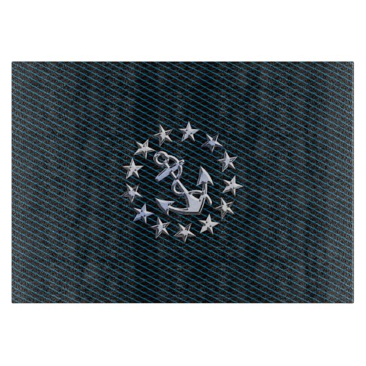 Planche À Découper Blue Chrome Comme Yacht Drapeau Automotive Grille (Devant)