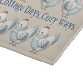 Planche À Découper Blue Gingham Cottage Hen  (Coin)