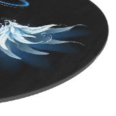 Planche À Découper Blue Glowing Angel Wings on black background (Coin)