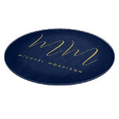 Planche À Découper Blue Gold Colours Professionnel Lettres initiales  (Coin)