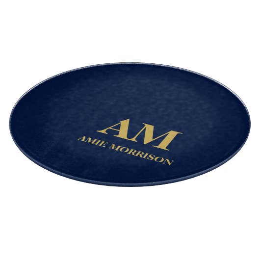 Planche À Découper Blue Gold Colours Professionnel Lettres initiales (Coin)