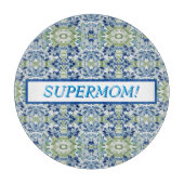 Planche À Découper Blue Greem BOHO Floral pattern (Devant)
