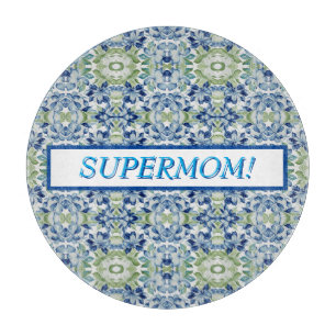 Planche À Découper Blue Greem BOHO Floral pattern