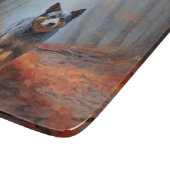 Planche À Découper Blue Heeler dans les feuilles d'automne automne au (Coin)