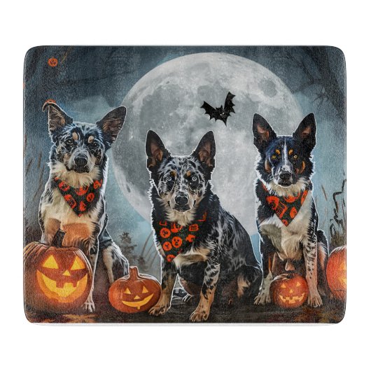 Planche À Découper Blue Heeler Halloween Épouvantable (Devant)