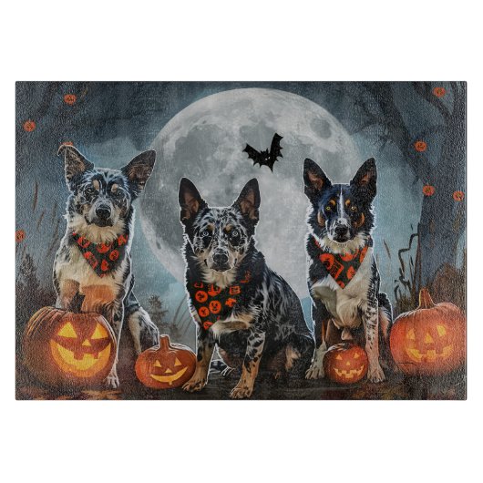 Planche À Découper Blue Heeler Halloween Épouvantable (Devant)