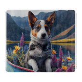 Planche À Découper Blue Heeler sur une pagaie : une aventure Pittores (Devant)