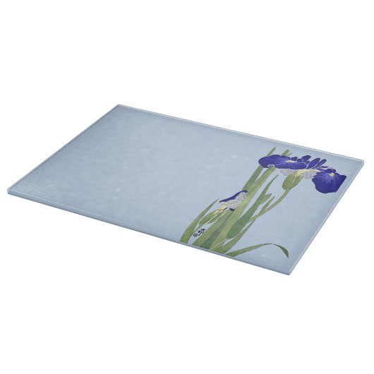 Planche À Découper Blue Irises par Ohara Koson (Coin)