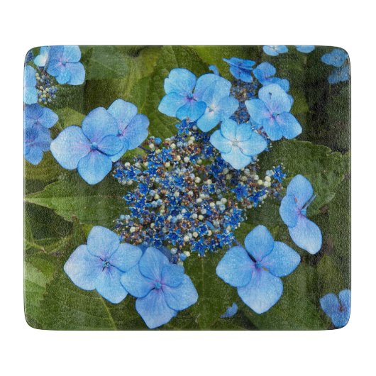 Planche À Découper Blue Lacecap Hydrangea Floral (Devant)