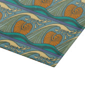 Planche À Découper Blue Ocean Waves Nautilus Seashell Motif Nouveau (Coin)