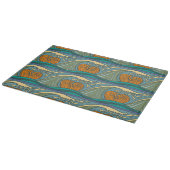 Planche À Découper Blue Ocean Waves Nautilus Seashell Motif Nouveau (Coin)