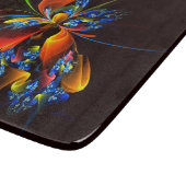 Planche À Découper Blue Orange Floral Moderne Art Abstrait Motif #03 (Coin)