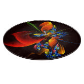 Planche À Découper Blue Orange Floral Moderne Art Abstrait Motif #03 (Coin)