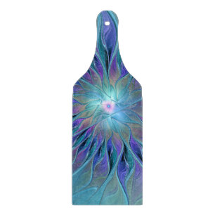 Planche À Découper Blue Purple Flower Dream Abstrait Fractal Art