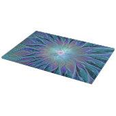 Planche À Découper Blue Purple Flower Dream Abstrait Fractal Art (Coin)