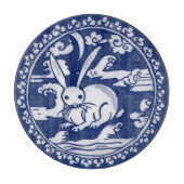 Planche À Découper Blue White Rabbit Nuages Lune Antique Chinoiserie (Devant)