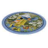 Planche À Découper Bluebirds et Hexagon Birdhouse Blue (Coin)