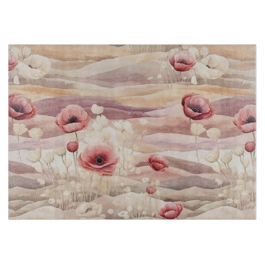Planche À Découper Blush Crème Bourguignon Fleurs Mariage (Devant)