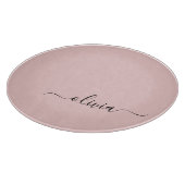 Planche À Découper Blush Dusty rose moderne Script Girl Monogramme No (Coin)