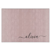 Planche À Découper Blush Dusty rose moderne Script Girl Monogramme No (Devant)