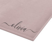 Planche À Découper Blush Dusty rose moderne Script Girl Monogramme No (Coin)
