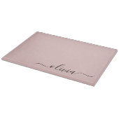 Planche À Découper Blush Dusty rose moderne Script Girl Monogramme No (Coin)