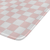 Planche À Découper Blush Pink and White Checkered (Coin)