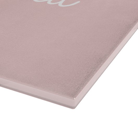 Planche À Découper Blush Pink Grey Modern Script Girly Monogram (Coin)