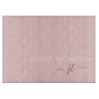 Planche À Découper Blush Pink Simple Script Girl Nom Monogramme