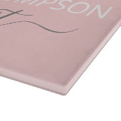 Planche À Découper Blush Rose Nom Monogramme Féminin Simple Script (Coin)