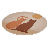 Planche À Découper Boho Cats Sunset Desert Round Cutboard (Coin)