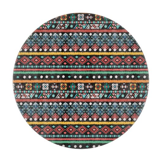Planche À Découper Boho ethnique : impression de pixels géométriques (Devant)
