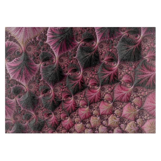 Planche À Découper Boho Funky Eclectique Rose Noir Abstrait Fractal (Devant)