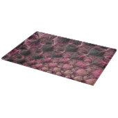 Planche À Découper Boho Funky Eclectique Rose Noir Abstrait Fractal (Coin)