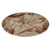 Planche À Découper Boho Macrame Feuilles Tropicales Terracotta Beige (Coin)