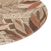 Planche À Découper Boho Macrame Feuilles Tropicales Terracotta Beige (Coin)