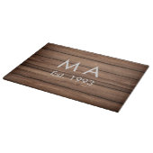 Planche À Découper boho rustique Brown ajouter nom lettre année date (Coin)