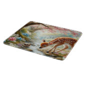 Planche À Découper Bois de printemps avec canard et faon/cerf (Coin)