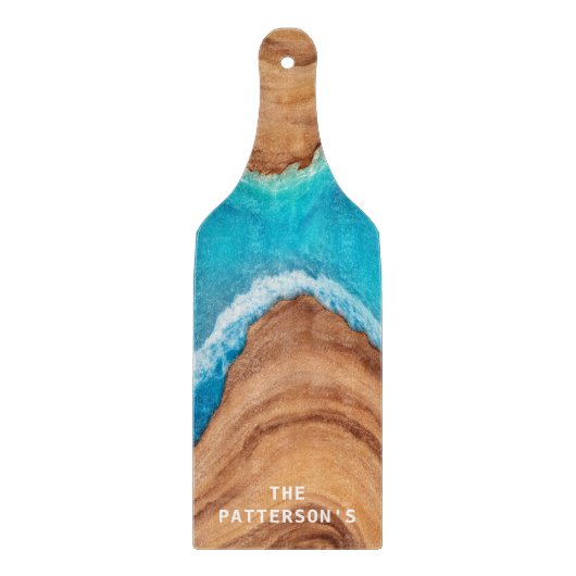 Planche À Découper Bois Et Eau Maison De Plage Tropicale (Devant)