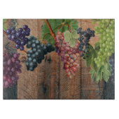 Planche À Découper Bois et raisins rustiques (Devant)